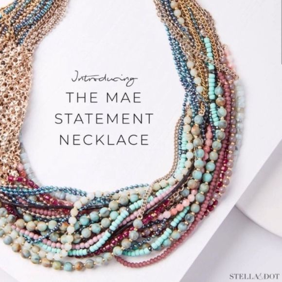 Stella & Dot Mae Statement Necklace – Multicolor Mixed Metal Beaded Layers - Picture 5 of 12